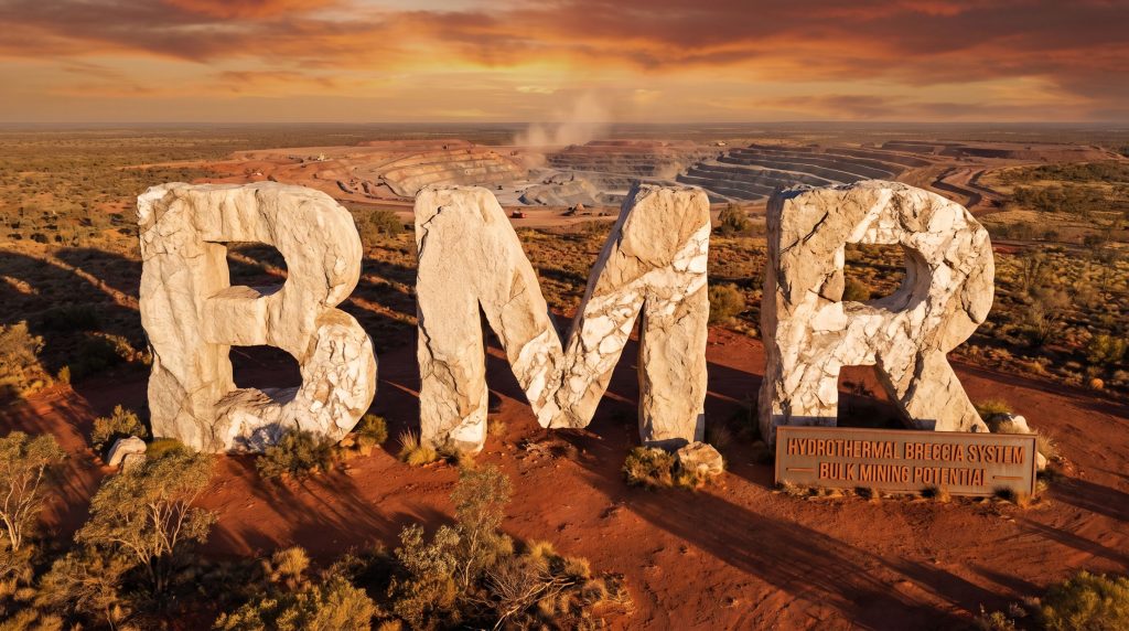 Ballymore Resources Ltd-BMR-BMR open-pit mine at sunset