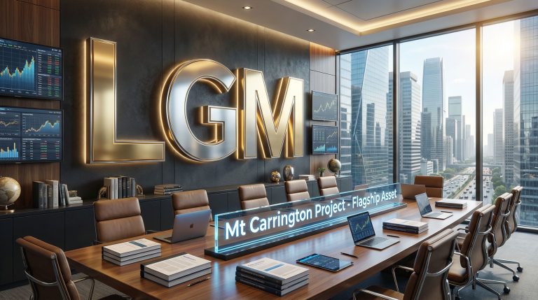 Legacy Minerals Holdings Ltd-LGM-Mt Carrington Project showcased in boardroom.