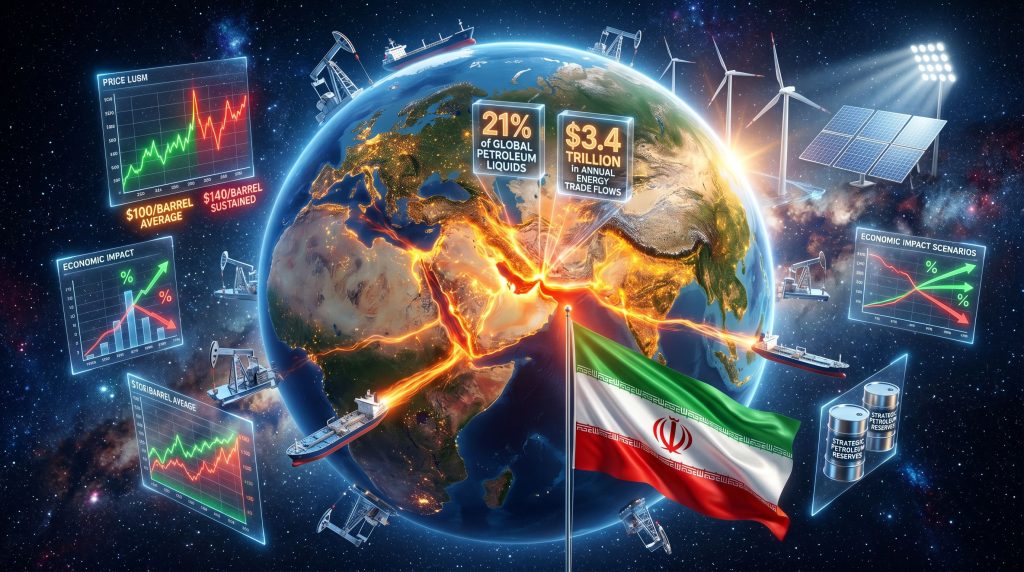 Iran war impacts global oil trade illustration.