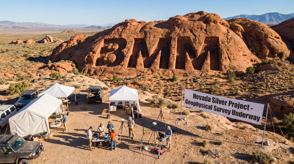 Bayan Mining and Minerals Ltd-BMM-BMM geophysical survey in Nevada desert.