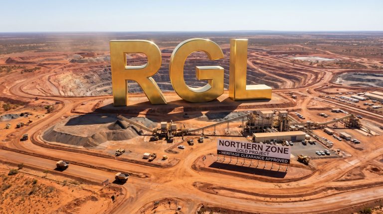 Riversgold Ltd-RGL-RGL mining site with large letters.