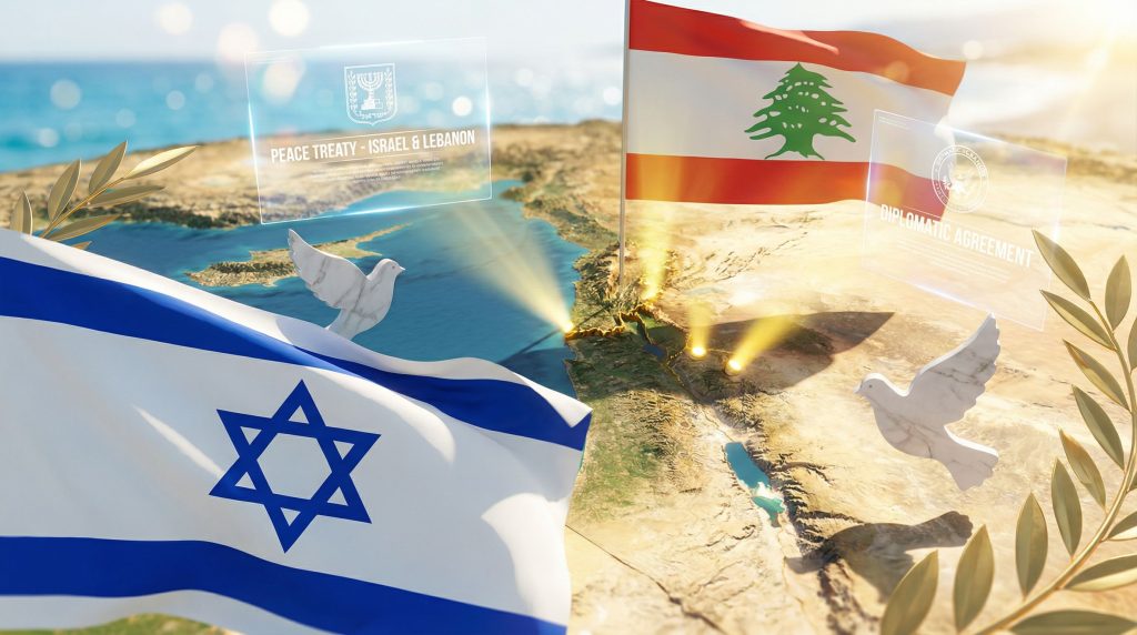 Israel and Lebanon ceasefire diplomacy symbolism.