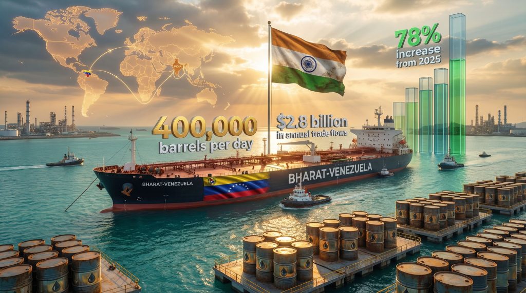 India buys 400,000 barrels of Venezuelan oil.