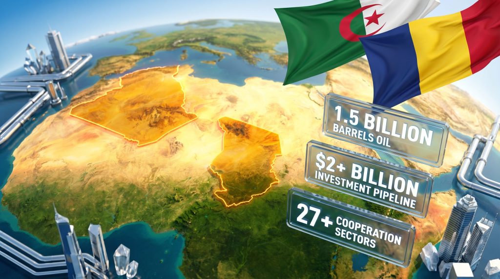 Chad and Algeria cooperation agreements map graphic.