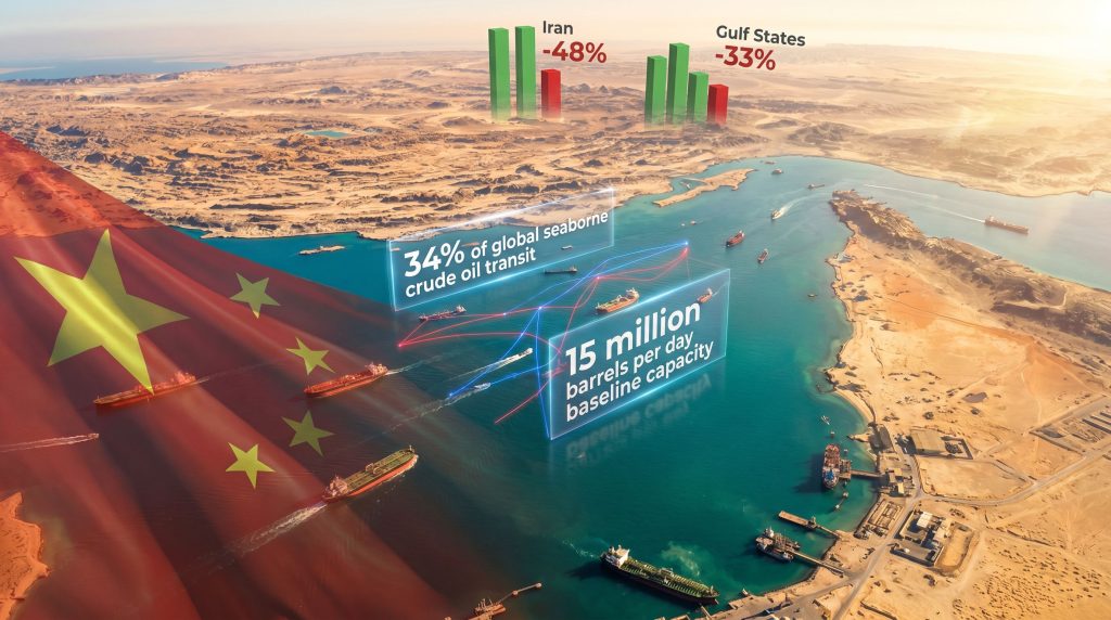 Strait of Hormuz oil trade disruption.