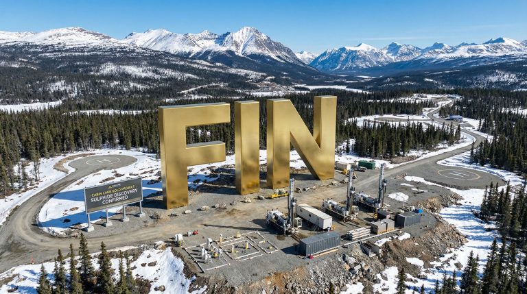 FIN Resources Ltd-FIN-Sulfide discovery site with golden letters.