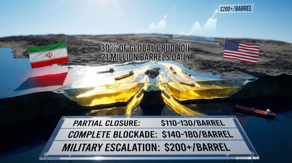 U.S.-Iran Strait of Hormuz tensions affect oil prices.