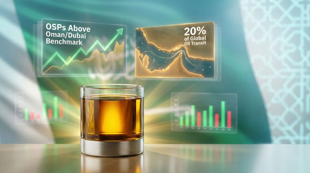 Saudi Arabia crude oil premium visualized.