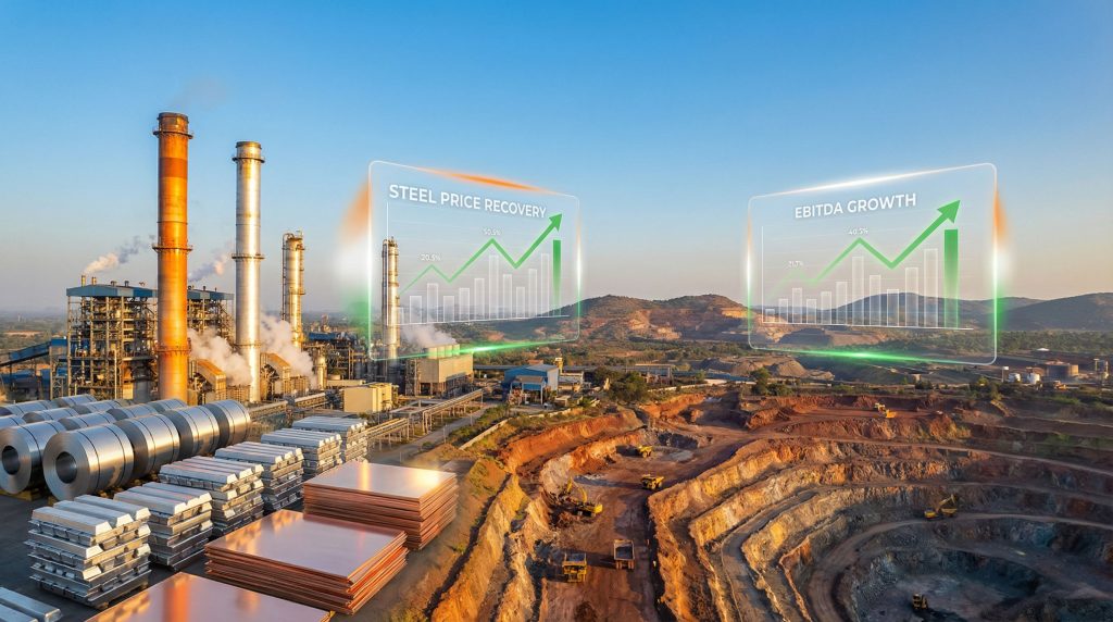 Industrial site highlighting India's metal sector resurgence.