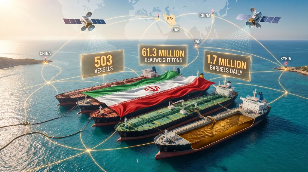 Iran’s Covert Oil Trade visualized with tankers.