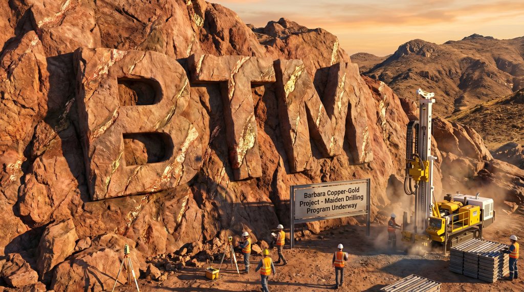 Breakthrough Minerals Ltd-BTM-Barbara Copper-Gold project mining crew working.