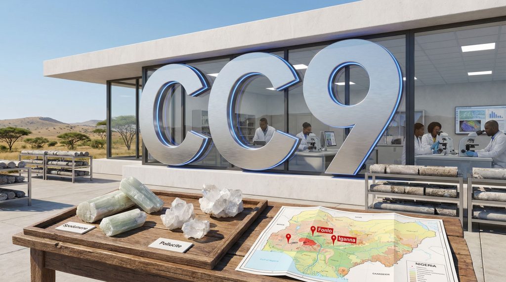 Chariot Resources Ltd-CC9-CC9 laboratory with minerals and map.