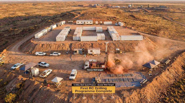 Iceni Gold Ltd-ICL-Goose Well project site with completed drilling.