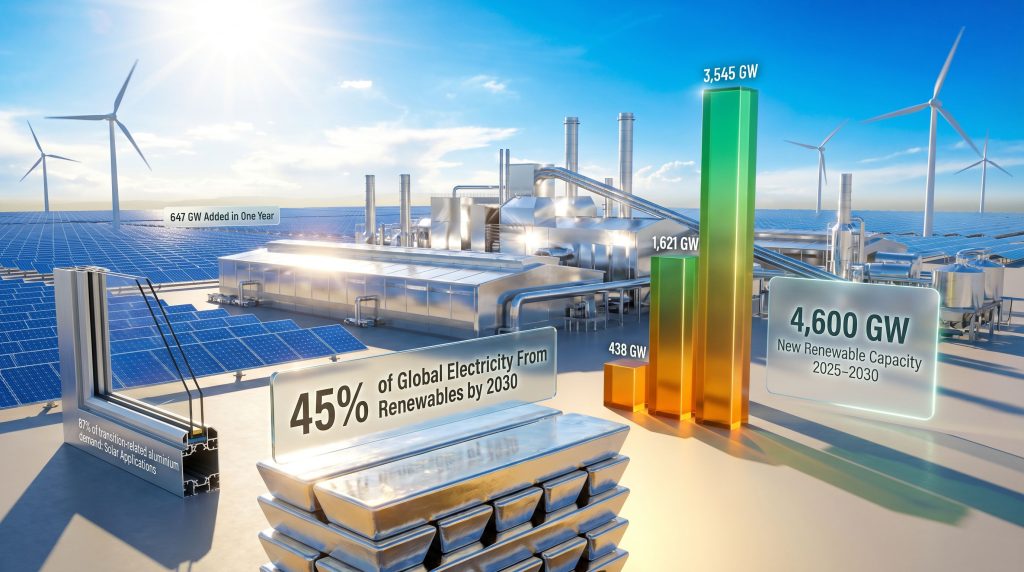 renewable energy in aluminium industry growth graphic