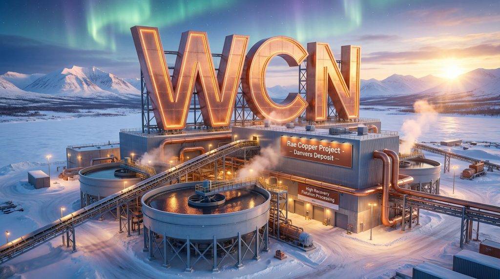 White Cliff Minerals Ltd-WCN-WCN copper mining facility under auroras.