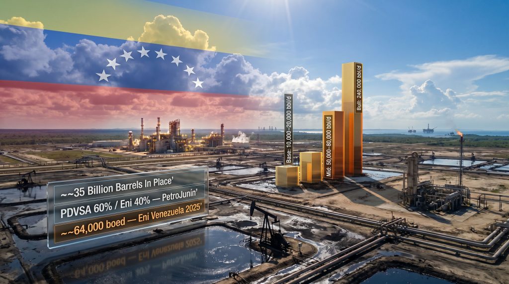 Eni Venezuela Junin-5 oil operations restart infographic