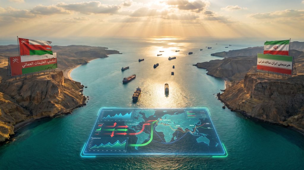 Strait of Hormuz disruptions; economic impact illustration.