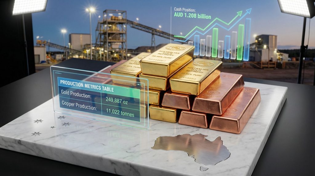 Greatland Resources growth and resilience; gold and copper bars.