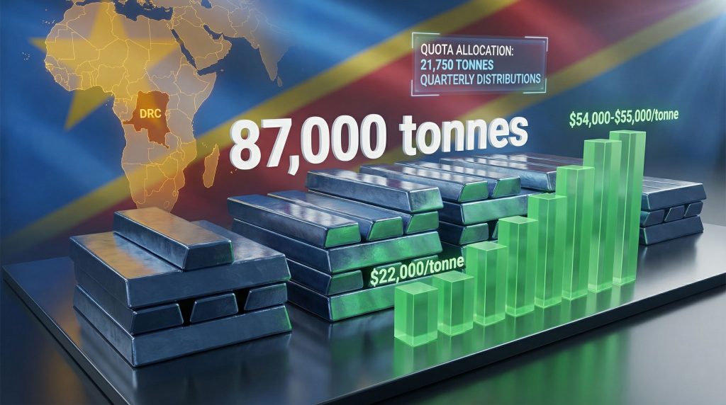 Congo cobalt export quotas and pricing.