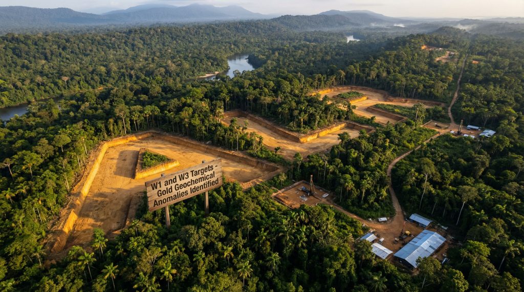 Altair Minerals Ltd-ALR-Aerial view of gold mining site.