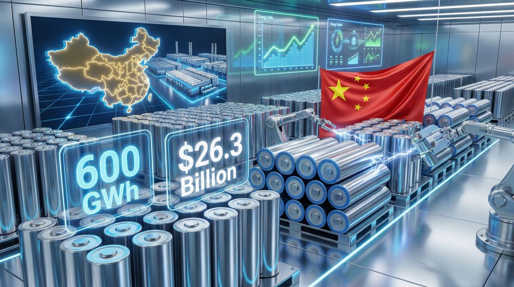 China battery production expansion visualization with statistics.