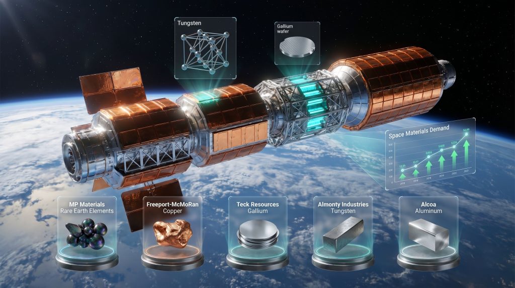 Five mining companies' role in space.