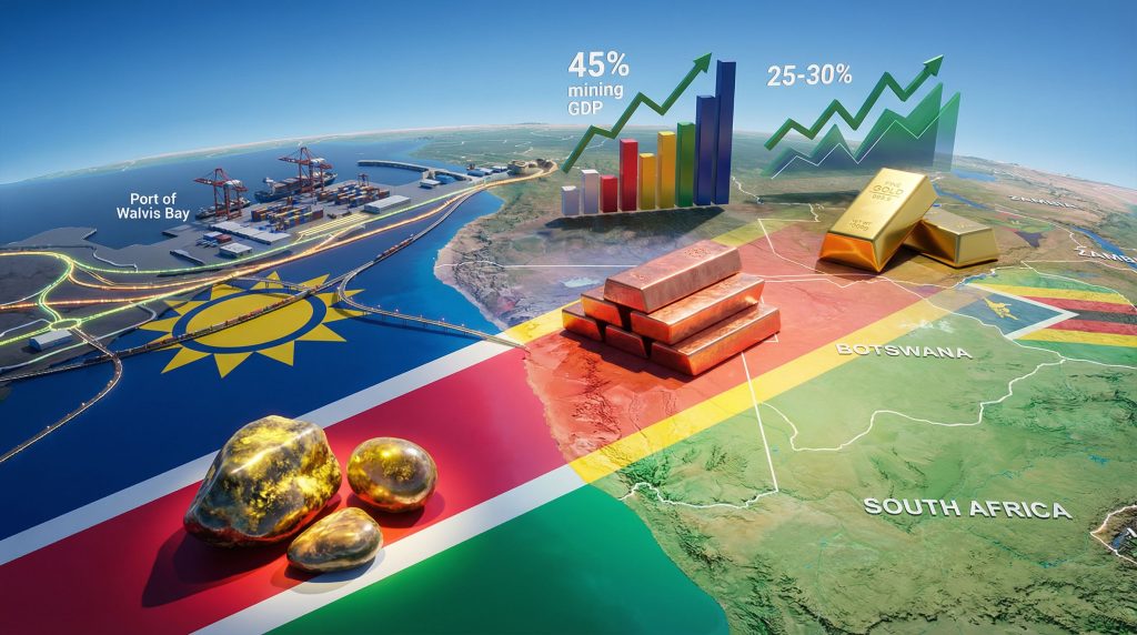 Namibia’s mining sector growth in copper, gold.