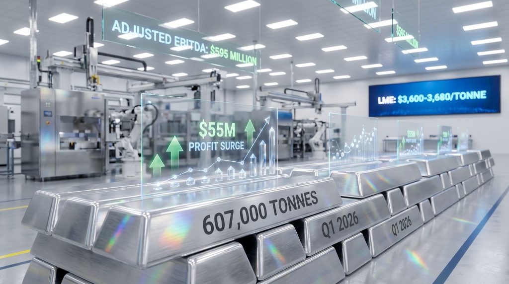 Alcoa aluminium segment profit increase visualization.