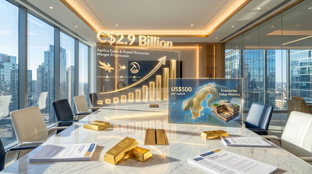 Rupert Resources acquisition overview in glossy office.