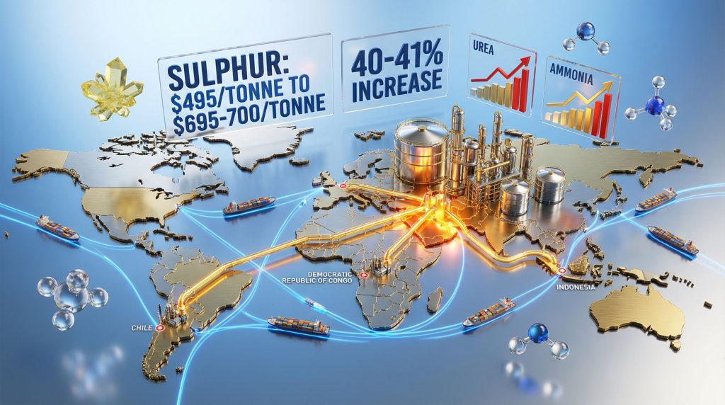 Middle East conflict impacts global sulphur prices.