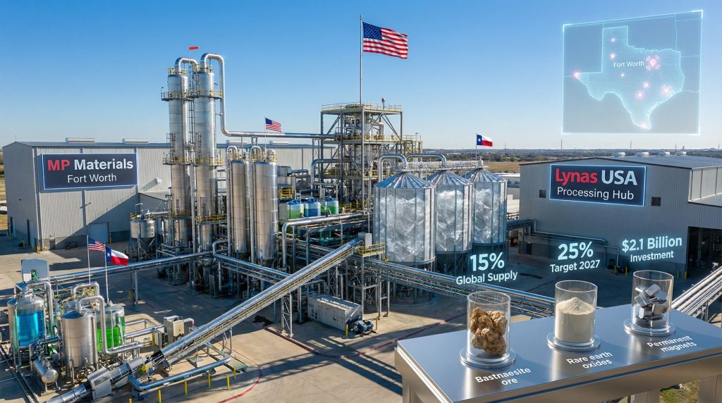 Industrial facility for rare earth processing.