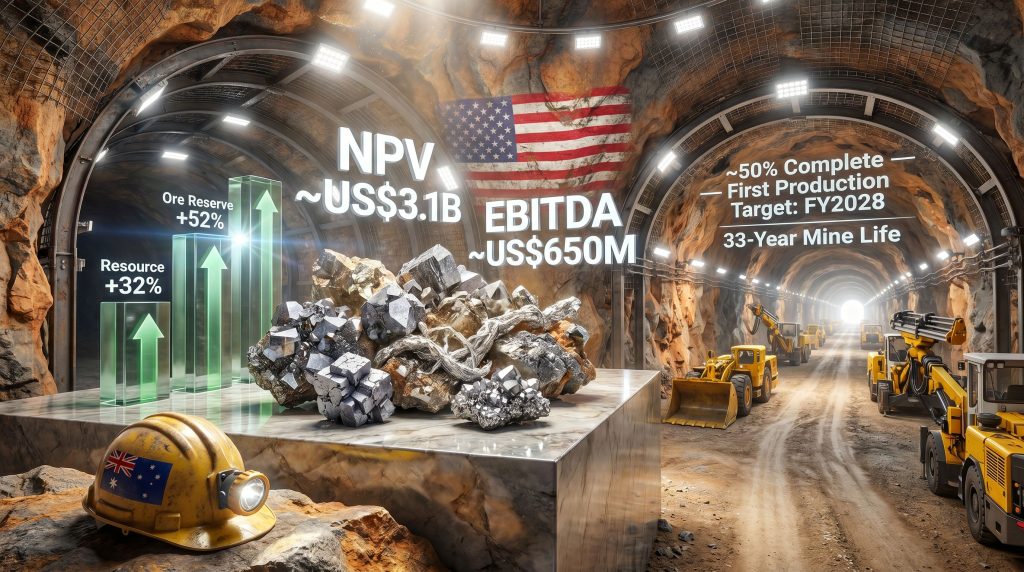 South32 Hermosa project update mine progress infographic