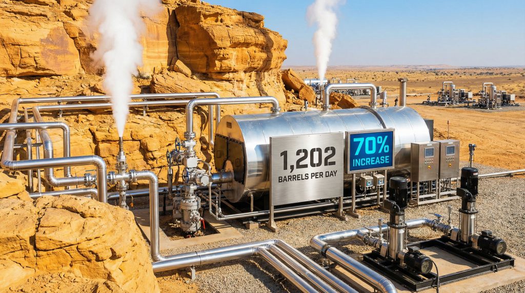 Cyclic Steam Stimulation technology in Jaisalmer desert setup.