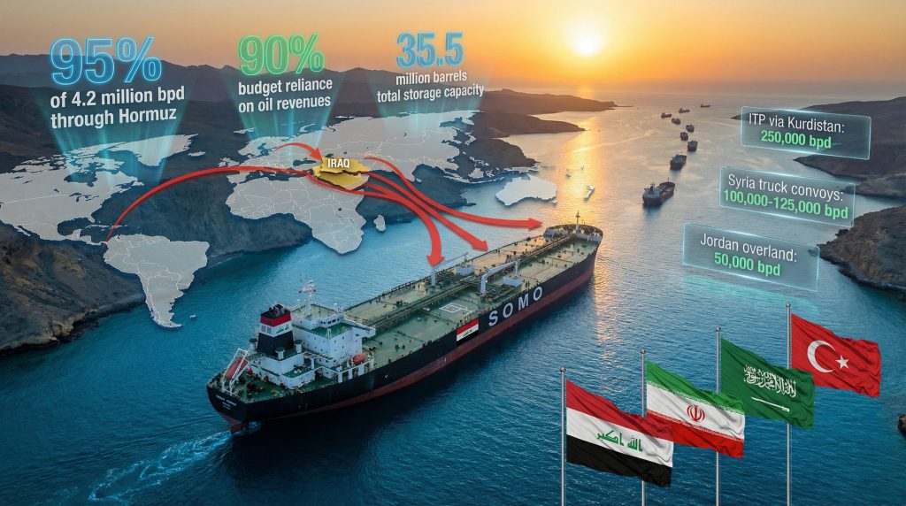 Iraq oil export crisis depicted through maps.