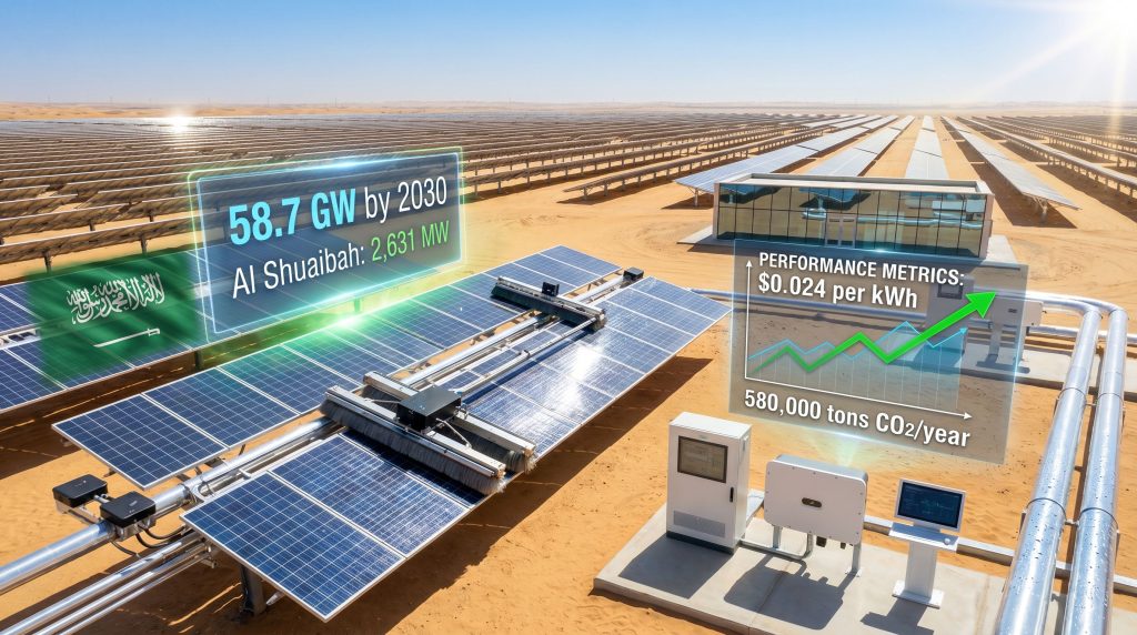 Solar power innovations showcasing Saudi Arabia's advancements.