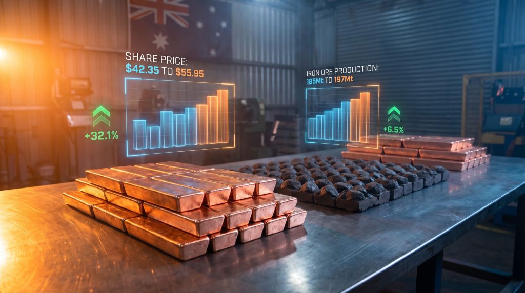 BHP share price analysis with production data.