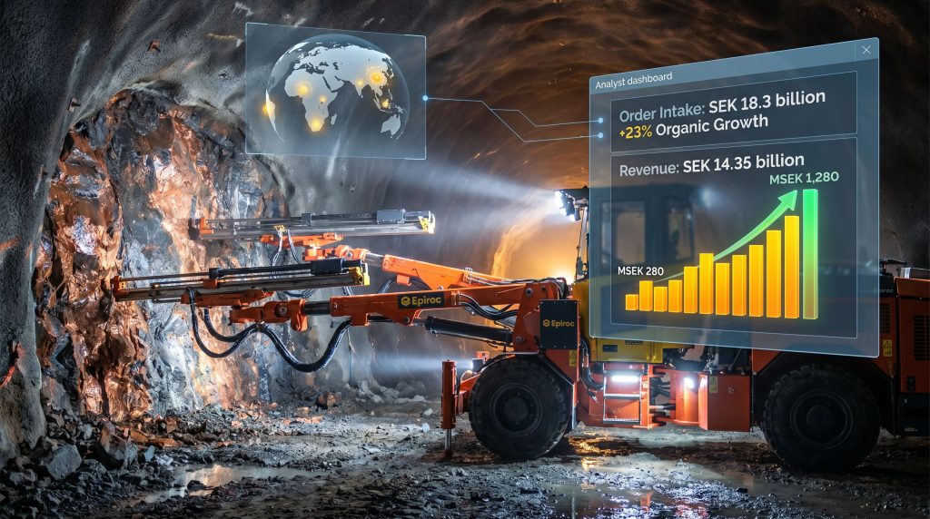 Epiroc record orders offset revenue dip dashboard
