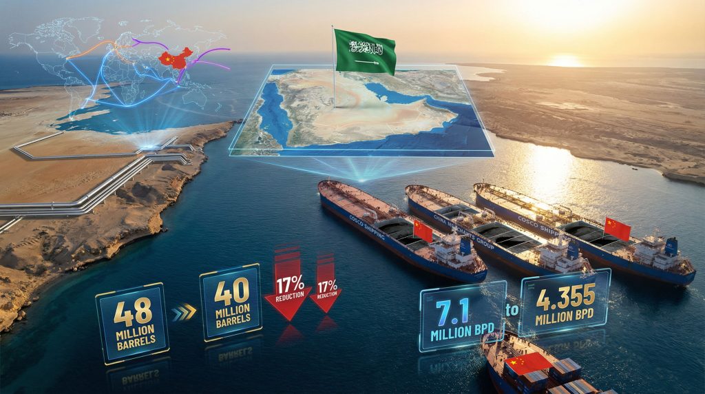 Saudi oil exports to China decreasing.