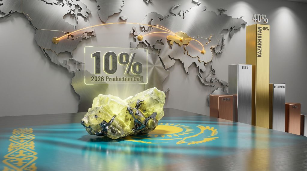 Kazakhstan's 10% uranium production cut illustrated.