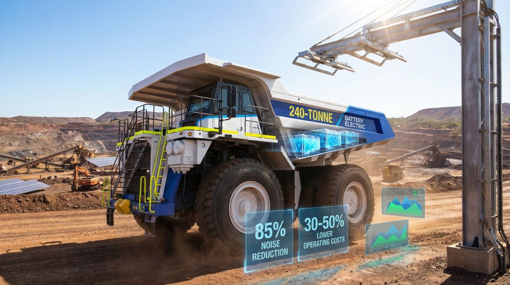 World's first battery electric haul truck at mine.