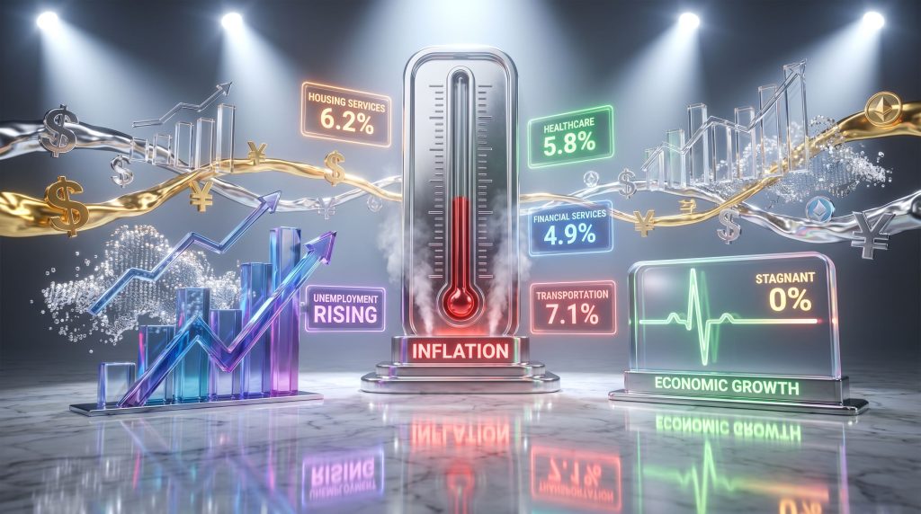 Rising stagflation threat with economic indicators.