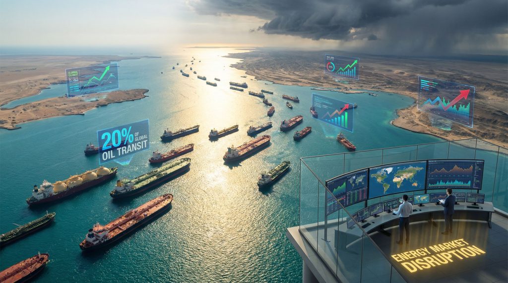 Oil tankers highlighting energy crisis impact.