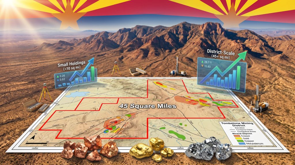 Arizona mining permits map and landscape.