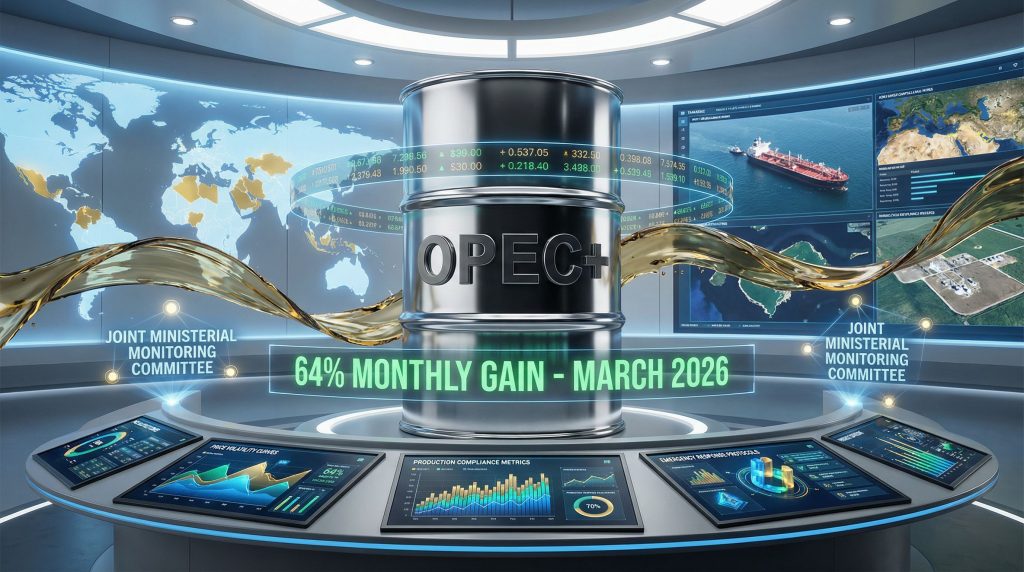 OPEC+ monitoring panel shows oil price increase.