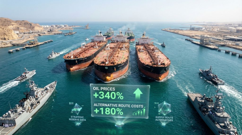 U.S. blockade of the Strait of Hormuz impacts shipping.