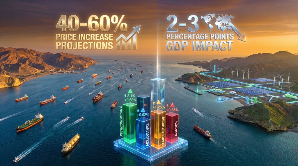 Price and GDP impact of Hormuz closure.
