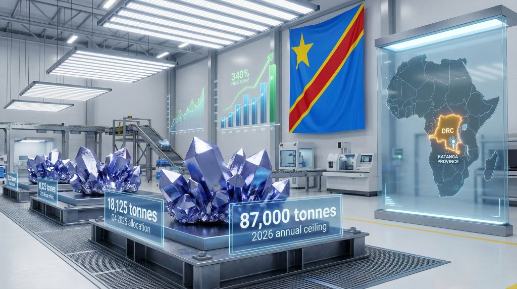 DRC cobalt export volumes and projections.