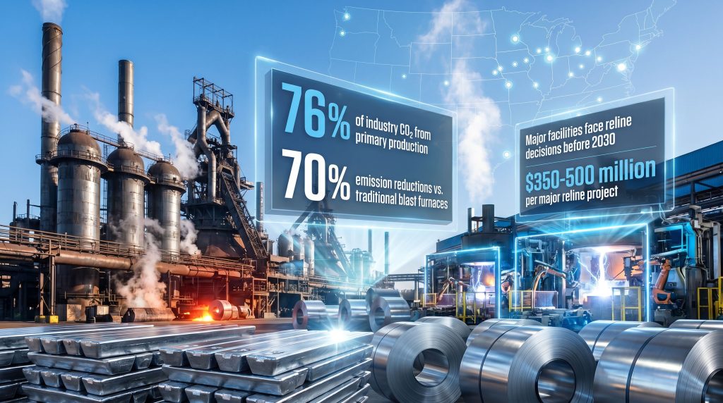 US steel industry emissions reduction targets.