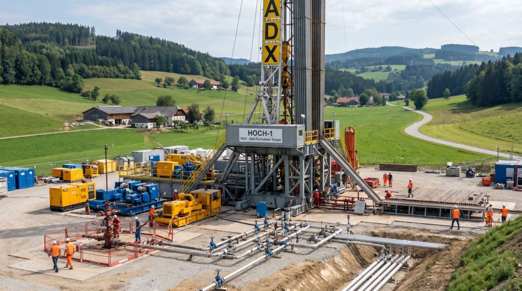 ADX Energy Ltd-ADX-Oil drilling rig in lush landscape.