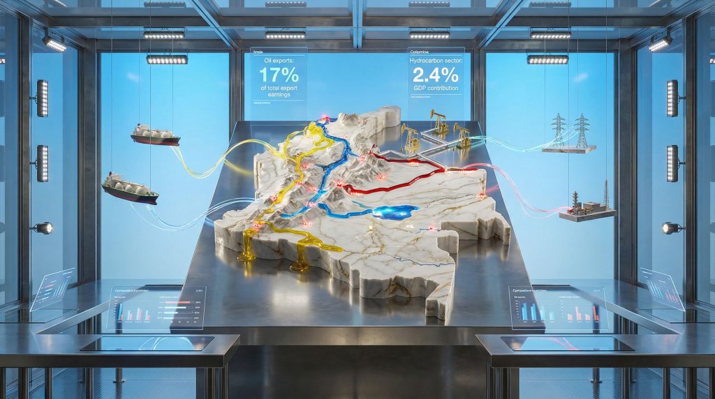 Colombia energy crisis: 3D map display.